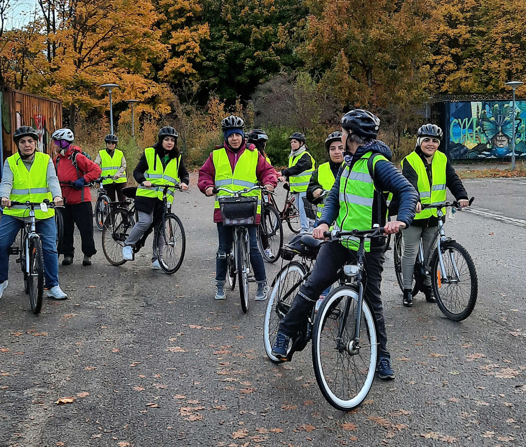 Klar til at cykle ud i Løvvangen
