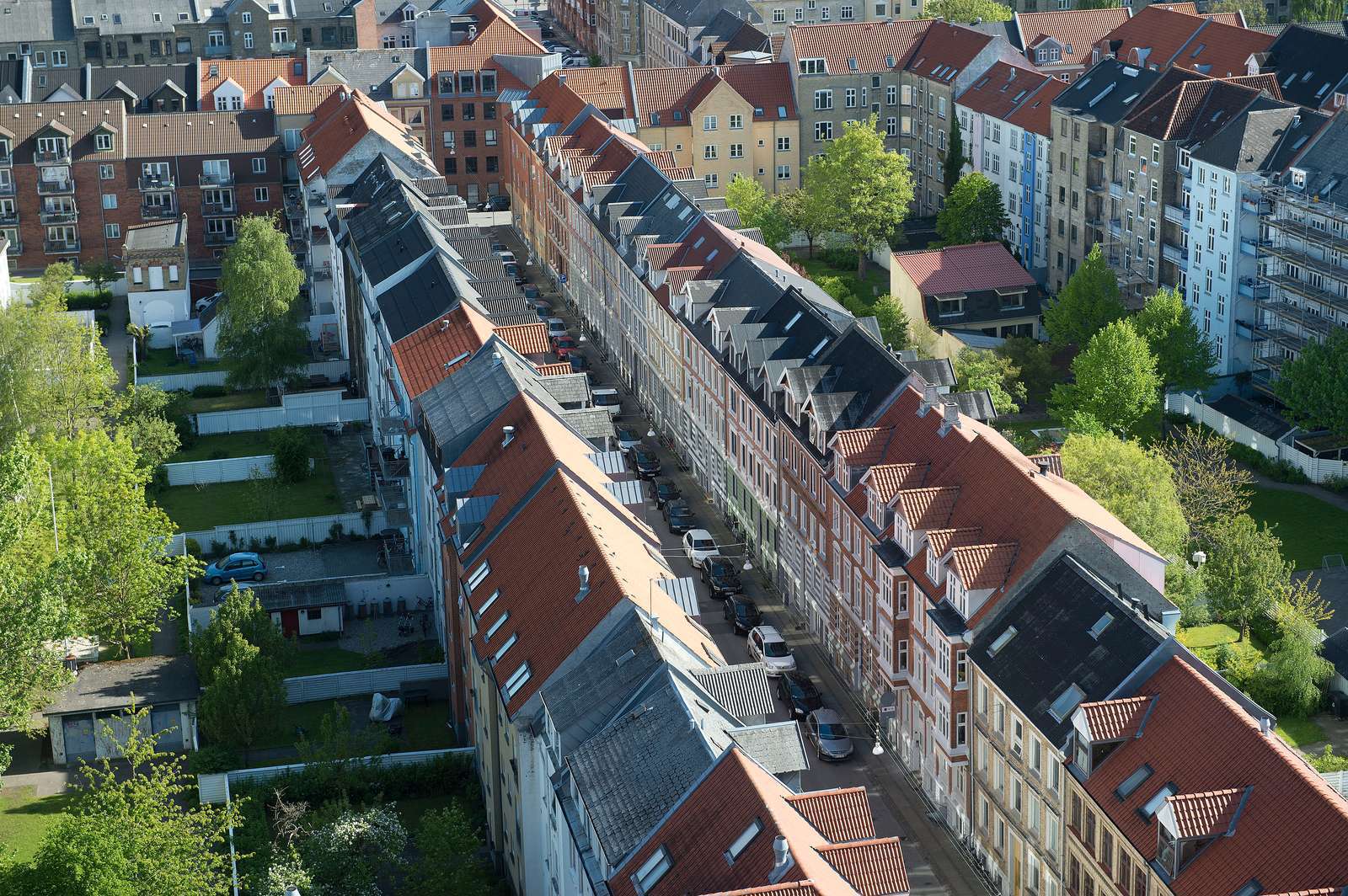 Boligblokke fotograferet fra luften